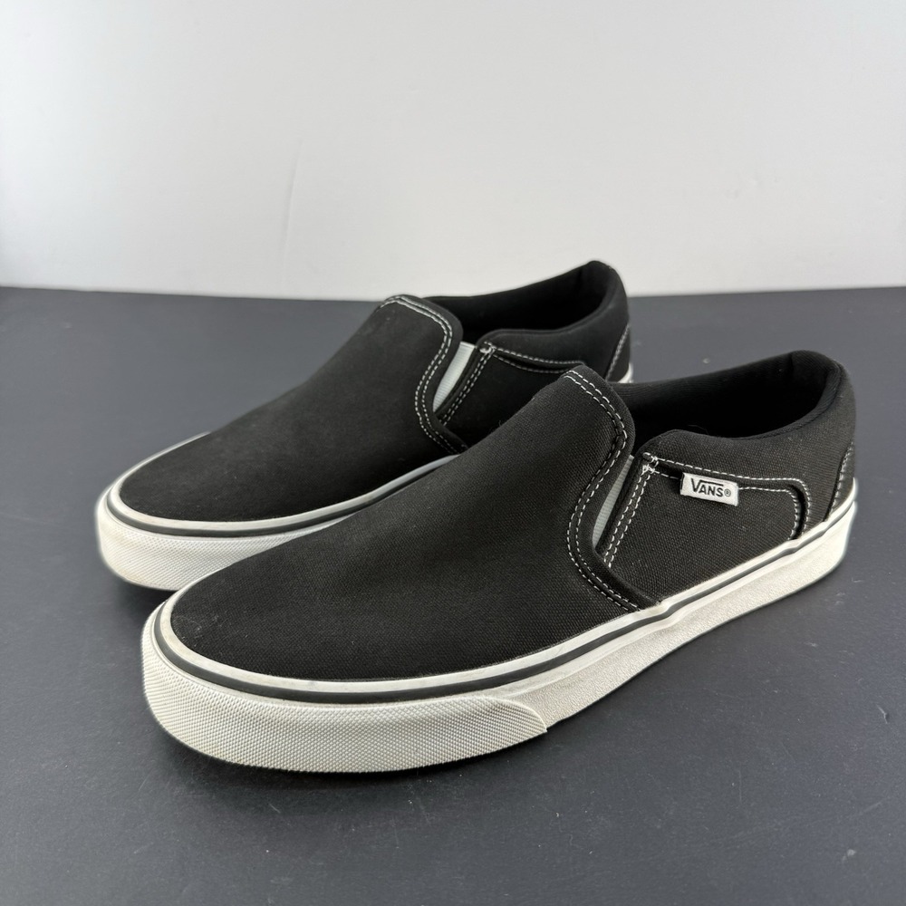 Vans Shoes Mens size 9 Black Canvas Off the Wall Low Top Slip On Skateborading